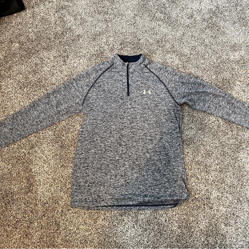 Under Amour Navy Blue Loose Fit 1/4 Zip Athletic Shirt Size Medium